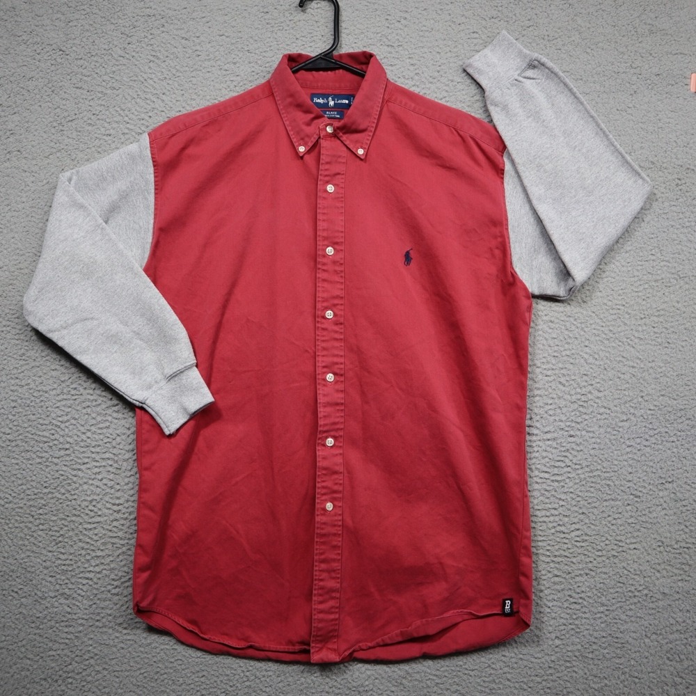 Ralph Lauren Shirt Mens Large Red Button Down Blake BEST Reworked in the UK